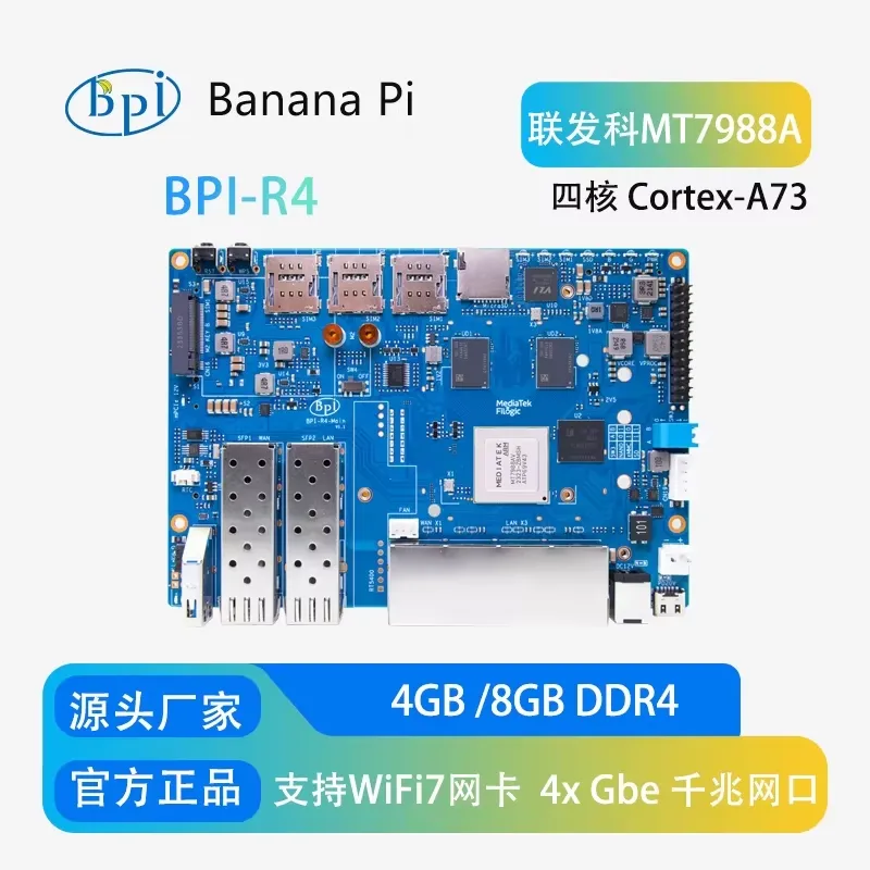 Placa de Roteador WiFi 7 Banan - Bananapi Bpi R4 Wifi 7 avaliação e preço